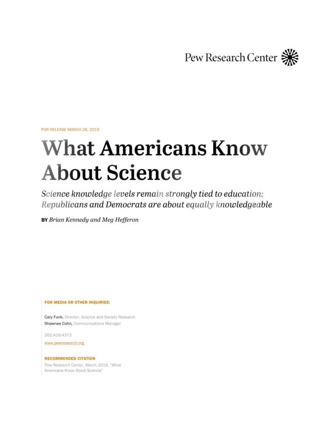 皮尤-美国人对科学的了解（英文）-2019.4-28页