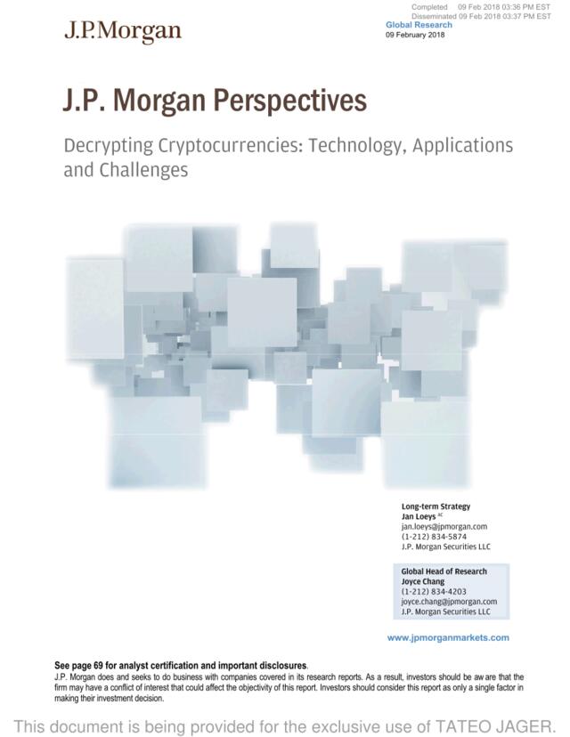 J.P.摩根-解密加密货币展望：技术，应用和挑战-2018.2.9-71页