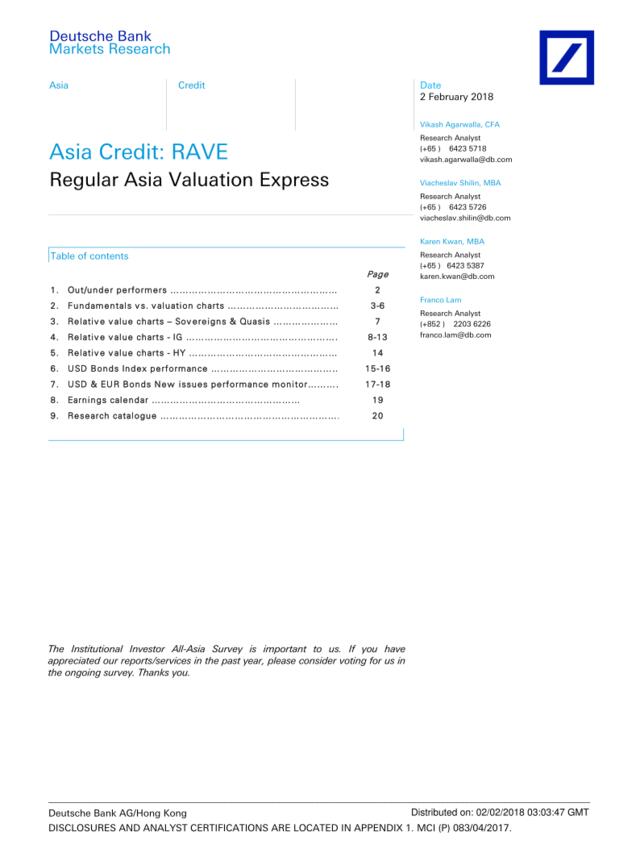德银-亚洲-信贷市场-亚洲定期估值快报-20180202-27页