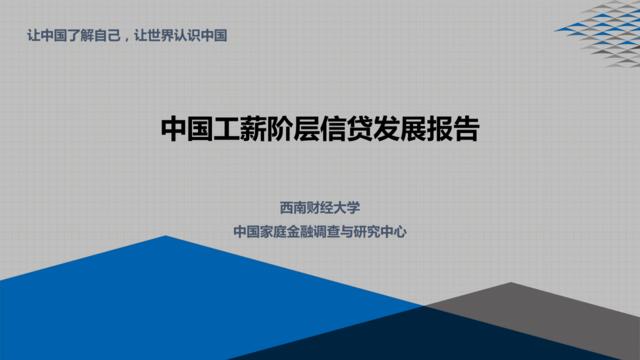 2017中国工薪阶层信贷发展报告