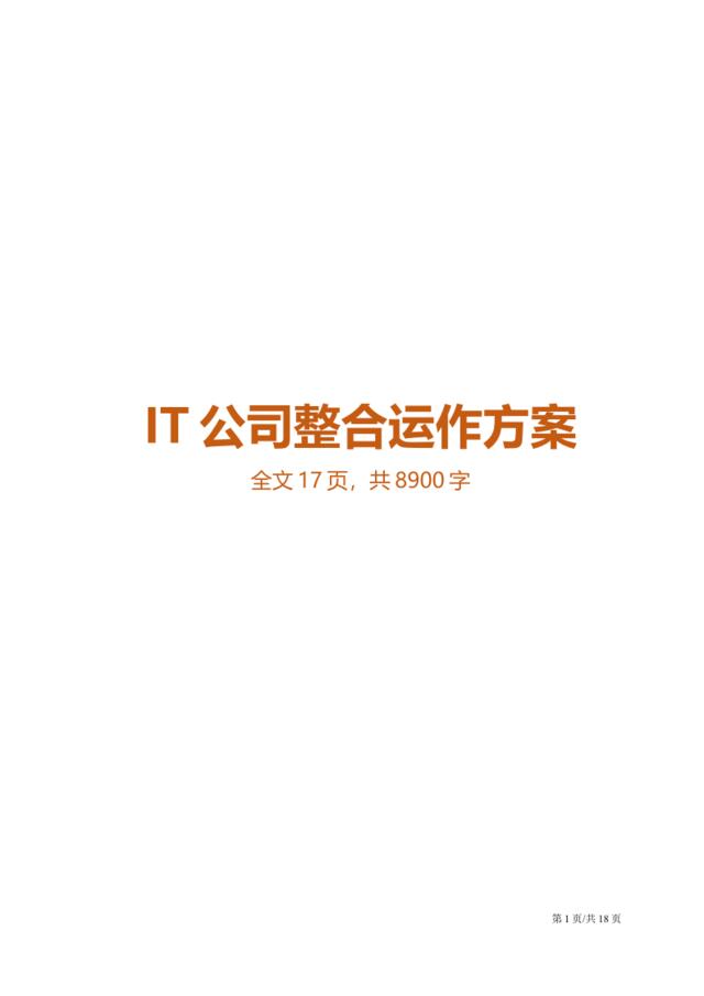 [0713]IT公司整合运作方案