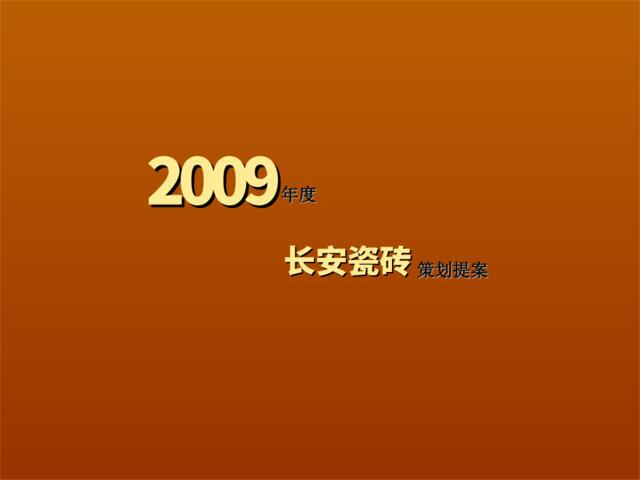 【精品】2009年度长安瓷砖品牌梳理树立推广